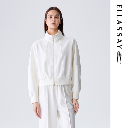 ELLASSAY歌力思2026春季新款绵羊毛廓形简约短外套女EWU363W00200