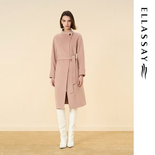 ELLASSAY歌力思2026秋冬新款绵羊毛简约毛呢大衣女EWD376D025DX