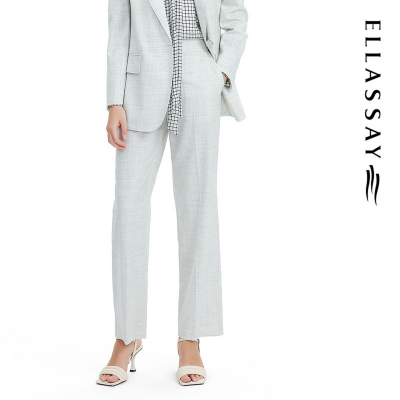 ELLASSAY歌力思2026春季新款格纹羊毛混纺率性休闲裤EWE331K01400