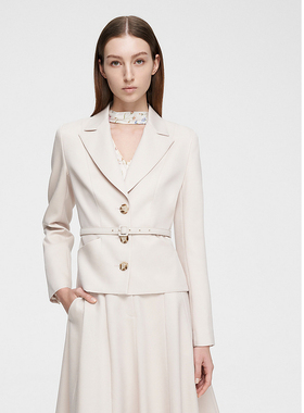 ELLASSAY歌力思春季新款肌理醋酸羊毛束腰商务西装女EWE351T00900