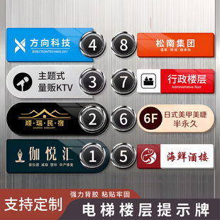 电梯按键按钮标识指示牌亚克力定制贴片电梯楼层贴纸提示贴定做