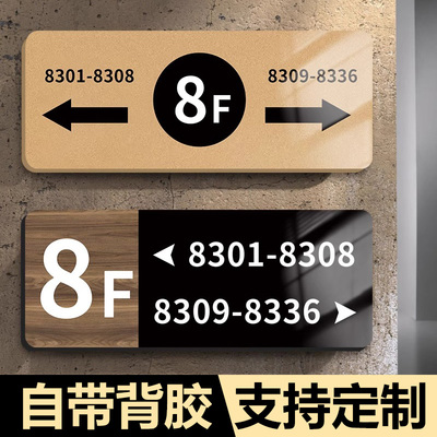 指示牌引路牌定制酒店房间号索引牌楼层标识牌宾馆民宿指引数字门牌亚克力公司导向牌指引牌商场楼梯箭头标牌