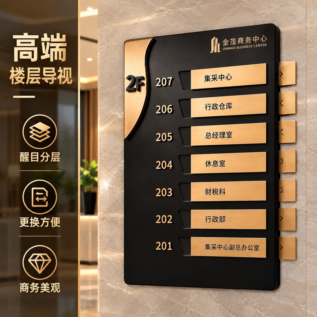 亚克力可替换抽拉楼层导向牌