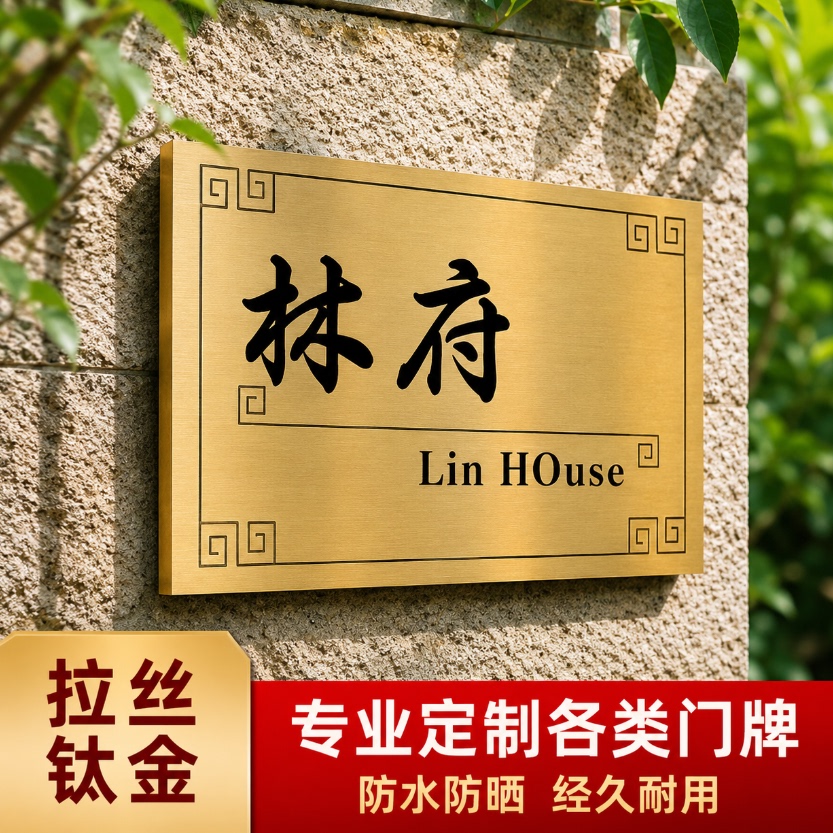 不锈钢户外防水门牌定制