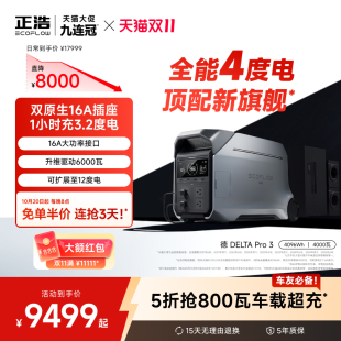 正浩EcoFlow户外电源 户外移动电源220v大功率快充自驾游房车储能车载应急夜市摆摊智能电源 德Pro3