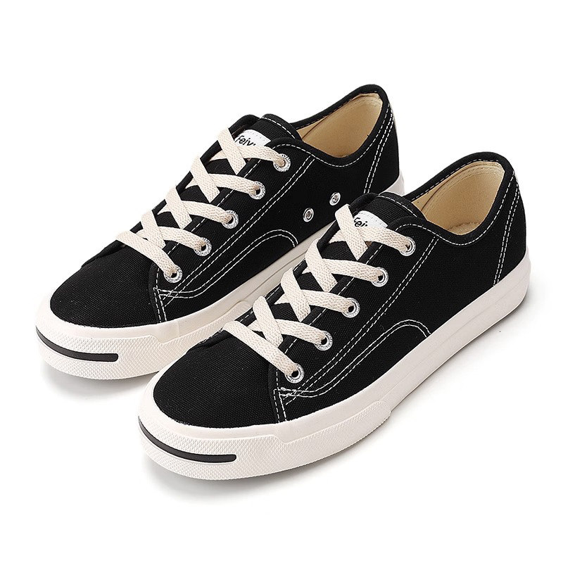 飞跃黑色低帮高帮帆布鞋