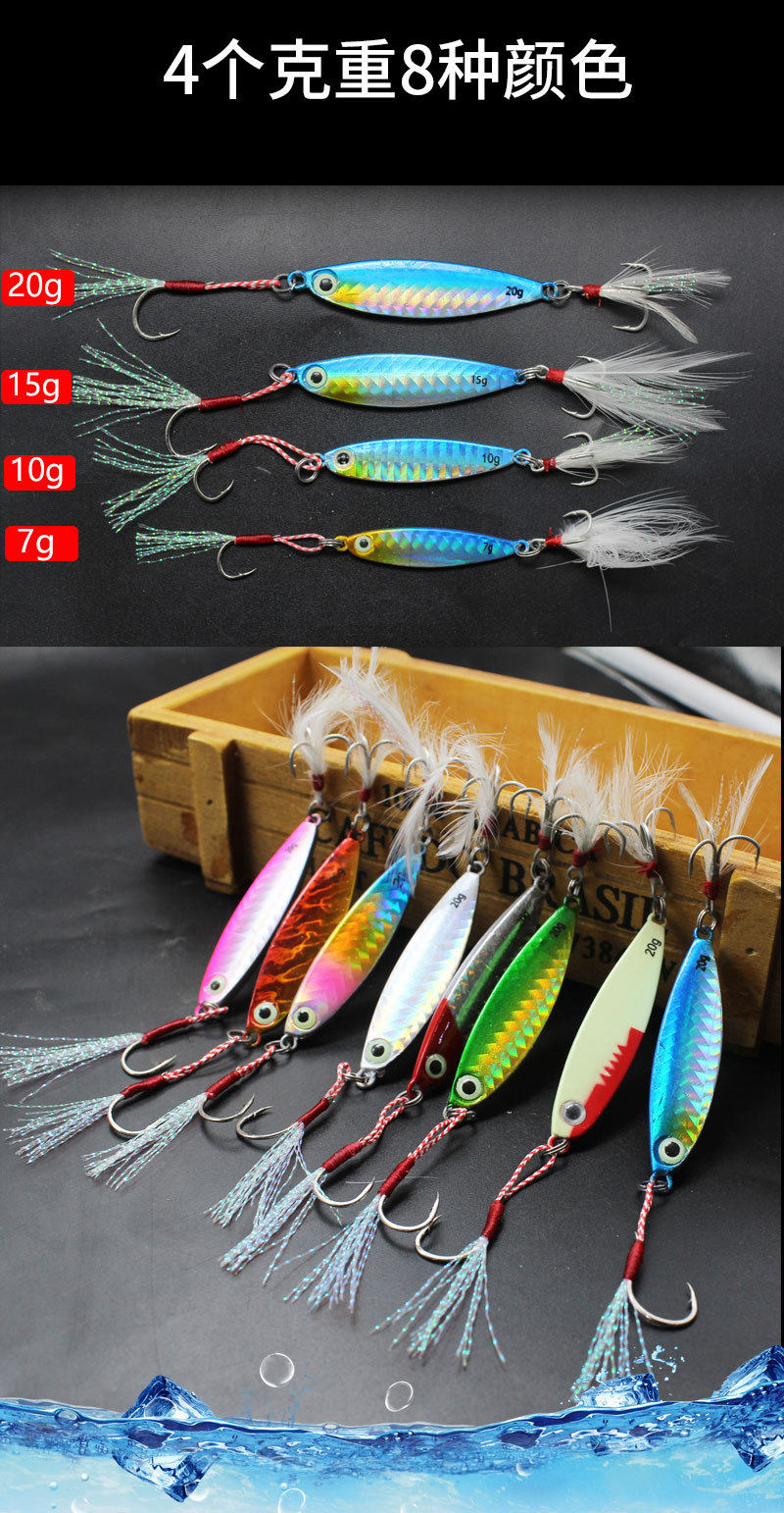 护驹鲈鱼鲅鱼亮片鱼饵万能饵远投铁板路亚饵vib假饵套装翘嘴淡水