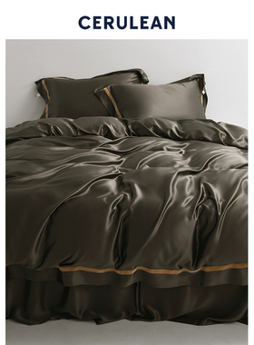 CERULEAN蔚澜100%桑蚕丝22姆米真丝四件套丝绒边特别款轻奢高级感