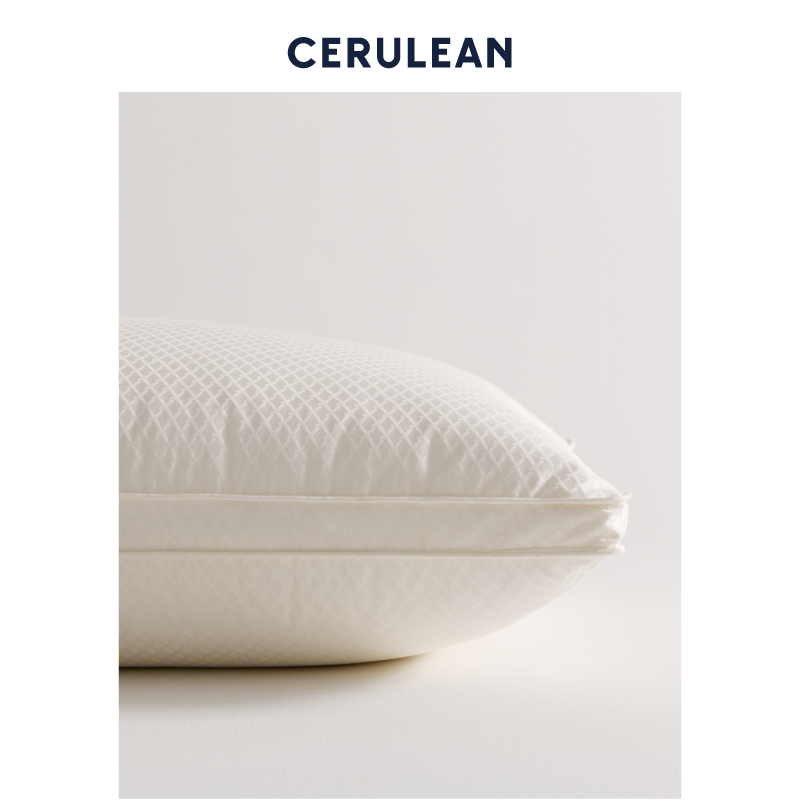 CERULEAN蔚澜95白鹅绒高精密大提花羽绒枕立体滚边单人单只装枕头