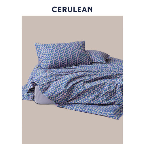 CERULEAN/蔚澜全棉府绸床上四件套 四季通用纯棉被套轻奢高级感