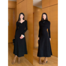 打底长裙 黑色披肩针织连衣裙女气质优雅修身 pusumede 戛纳幕影