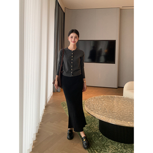 pusumede 半岛迷香 气质修身针织半身裙女暖糯包臀鱼尾半身长裙