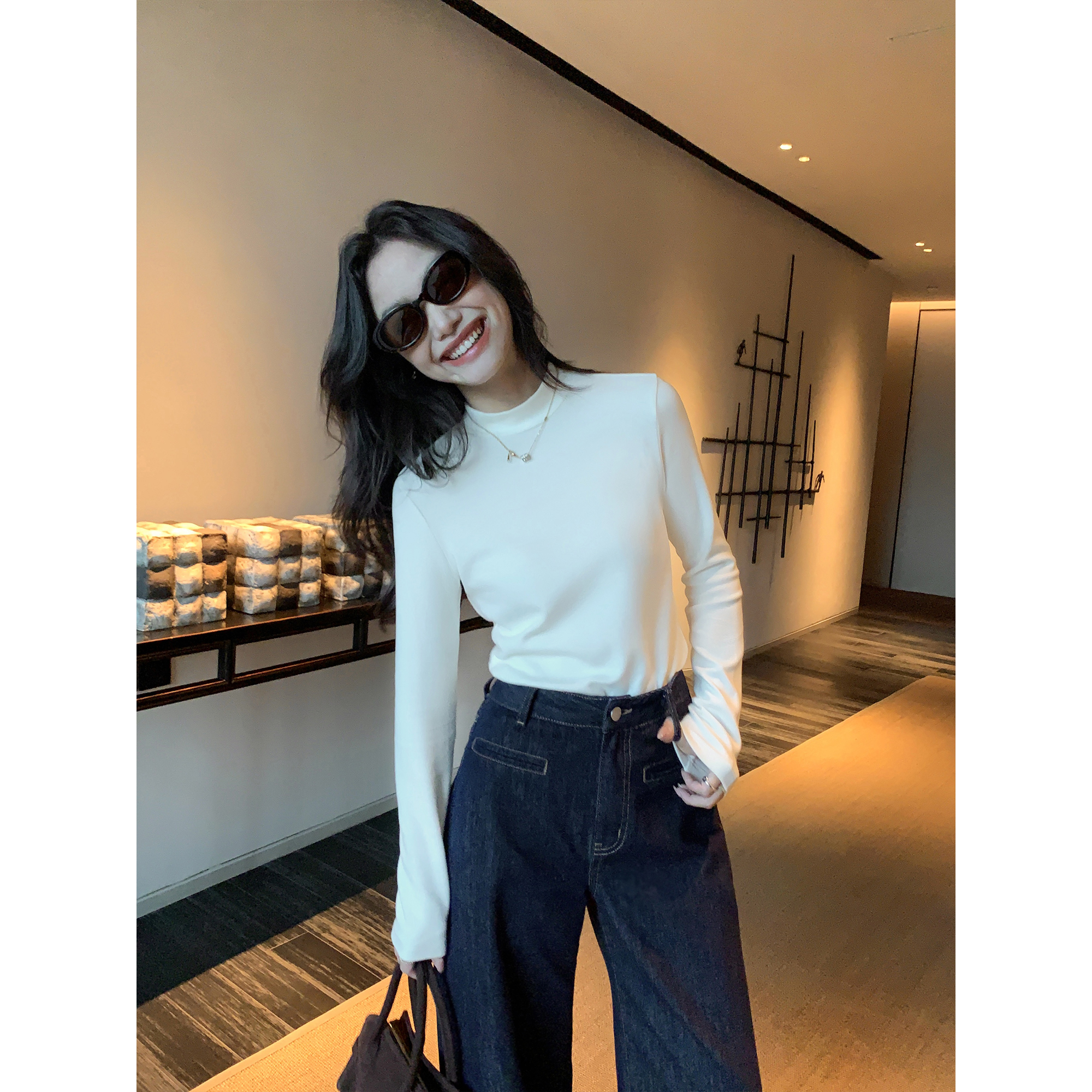 长袖针织衫内搭打底衫t恤上衣