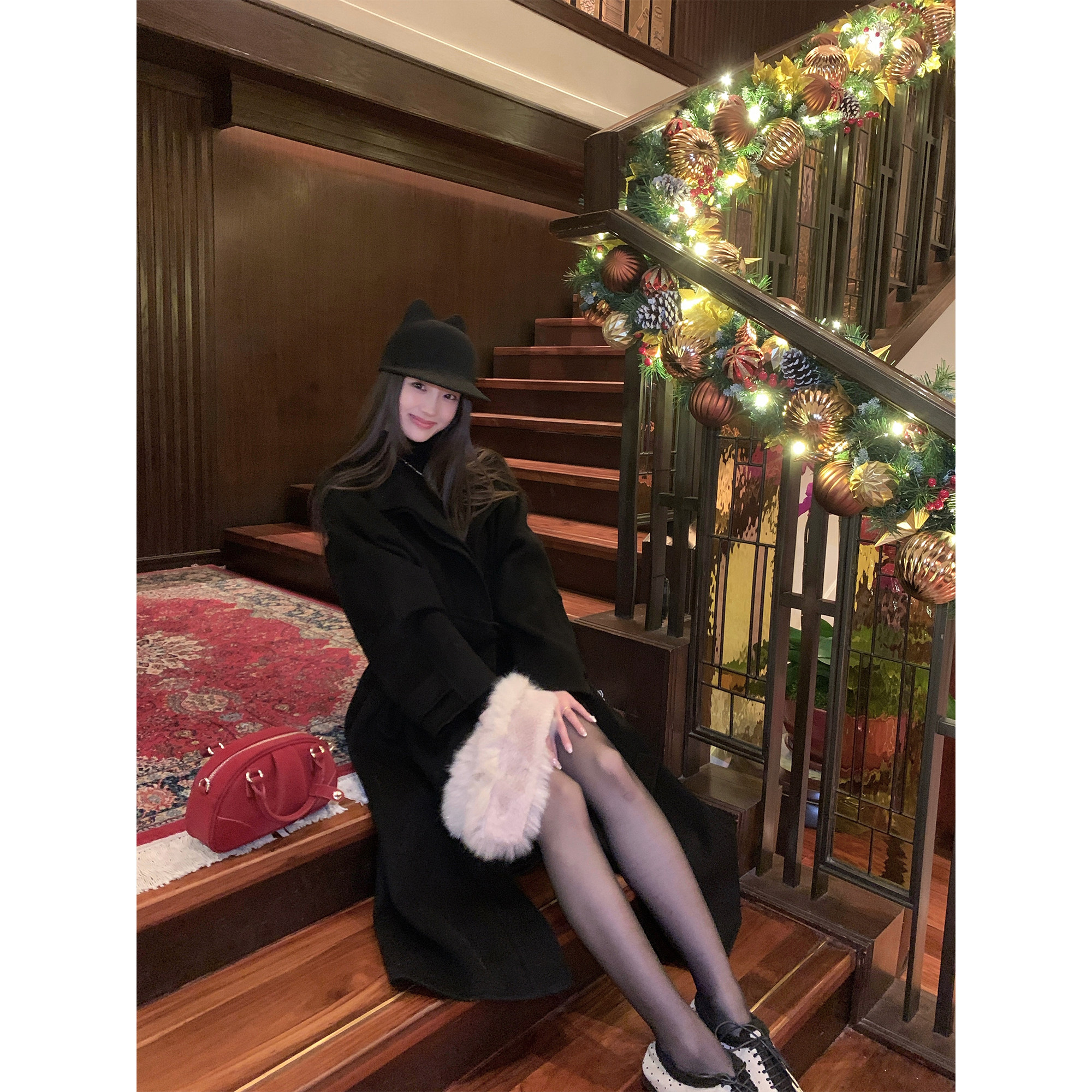 pusumede 静绎光华 1OO羊毛双面呢大衣女高级感长款收腰毛呢外套,女装/女士精品,毛呢外套,淘宝优惠券,粉丝福利购,淘宝优惠卷