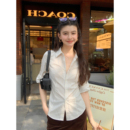 衬衣气质修身 pusumede 女长袖 盐系条纹翻领衬衫 叠穿上衣 智性漫游