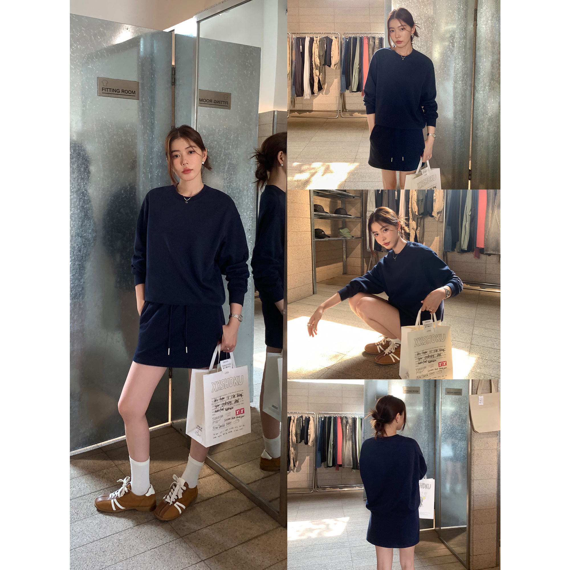 加绒无帽套头卫衣女休闲长袖上衣