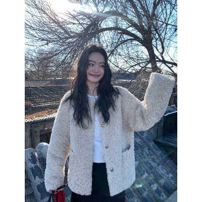 仿羊羔毛皮草女秋冬保暖皮毛一体