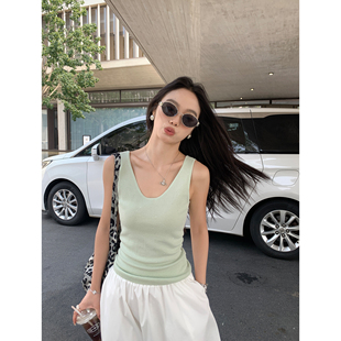 吊带上衣 细闪背心女夏设计感交叉露背针织无袖 pusumede 星光熠熠