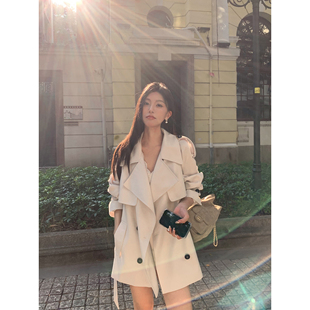 领风衣外套女高级感收腰中长款 pusumede 西装 经典 大衣 巴黎作家