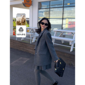 毛呢西装 pusumede 纽约转角 外套女夹棉加厚宽松气质羊毛呢子大衣