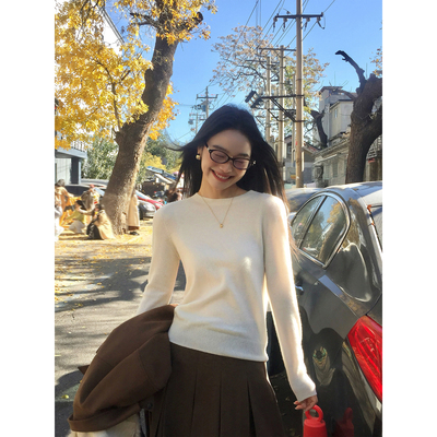 pusumede山羊绒打底衫针织上衣