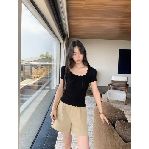 pusumede休闲裤阔腿宽松短裤