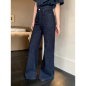 设计感马蹄裤 pusumede丹宁原色微喇牛仔裤 长裤 喇叭裤 女高腰修身