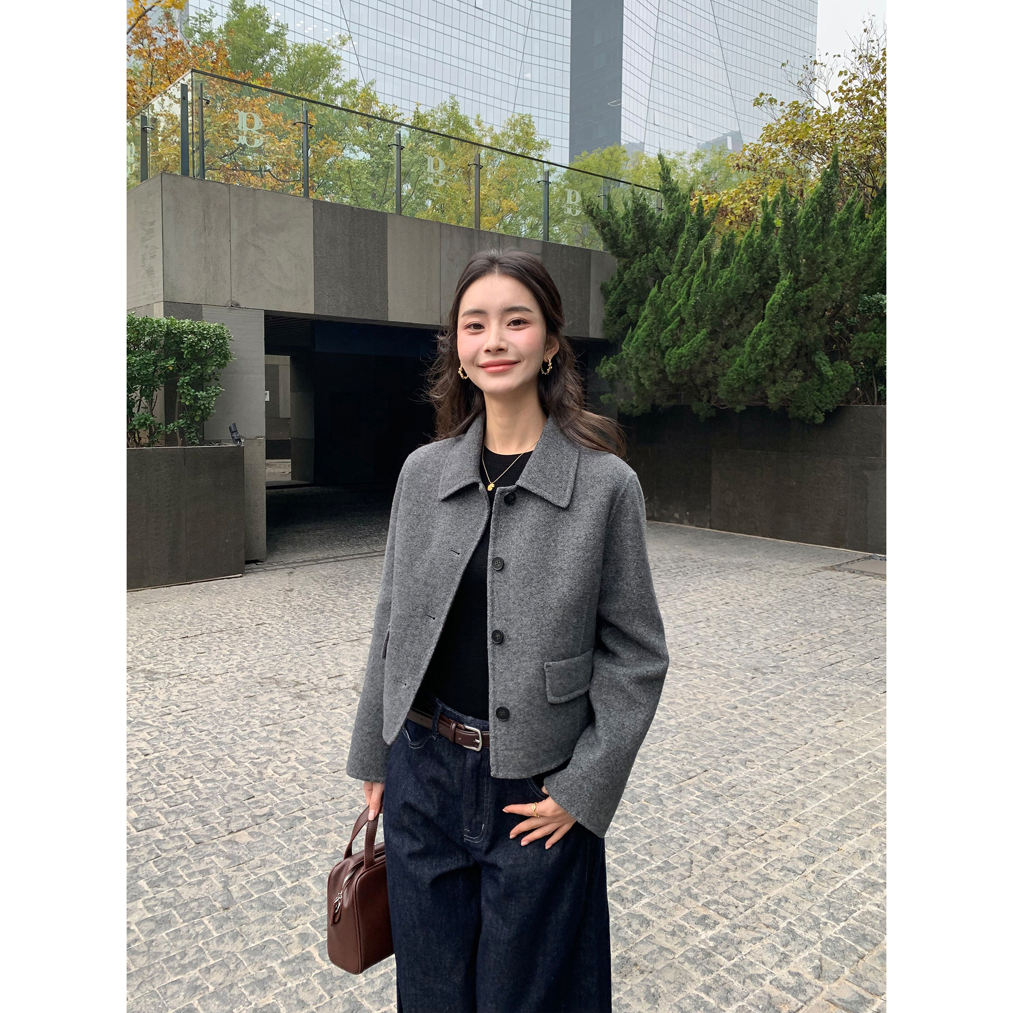 pusumede 温柔矜贵 100%绵羊毛呢子夹克女气质轮廓短款双面呢外套,女装/女士精品,毛呢外套,淘宝优惠券,粉丝福利购,淘宝优惠卷