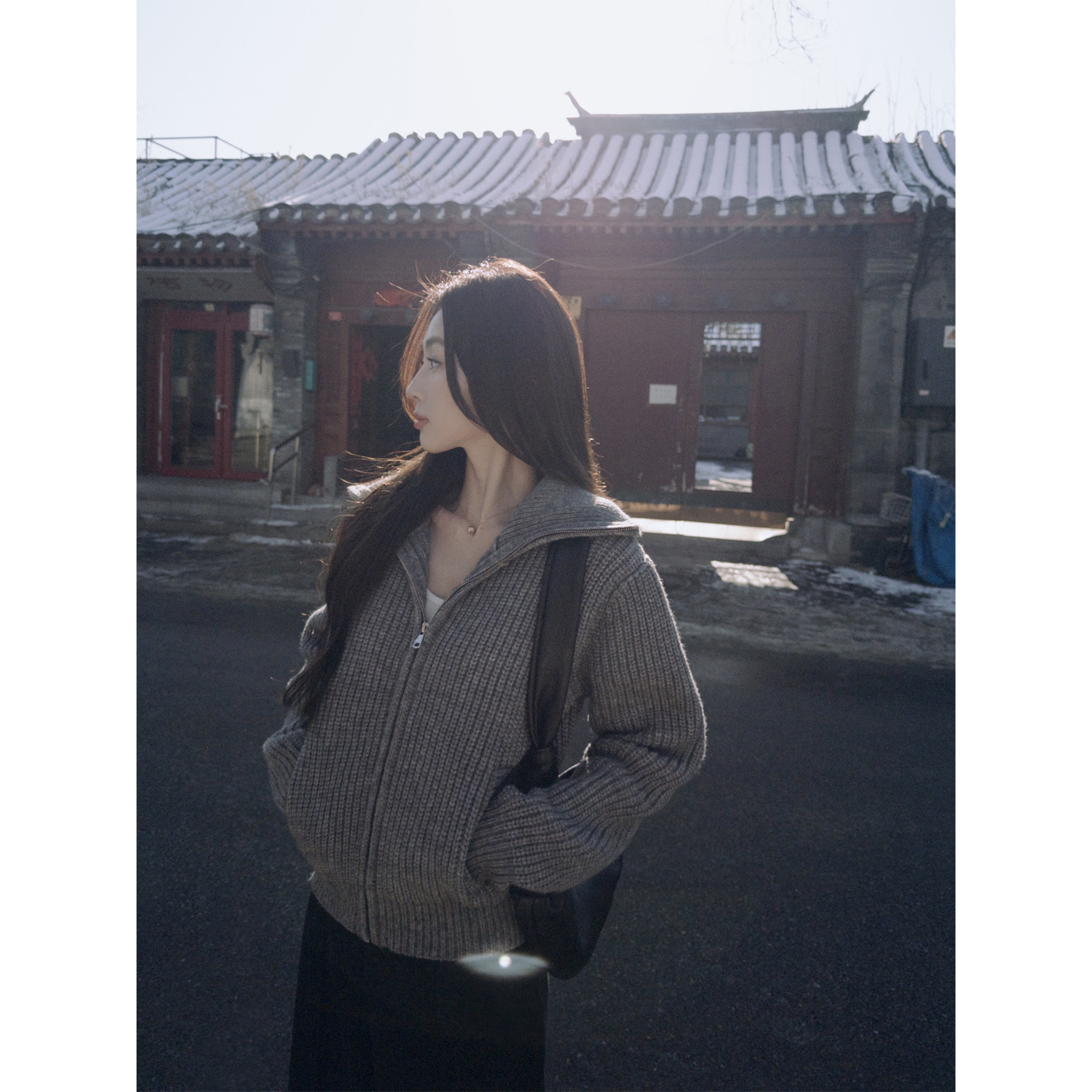 pusumede 深冬暖搭 黑色大翻领针织开衫女秋冬慵懒风拉链毛衣外套,女装/女士精品,毛针织衫,淘宝优惠券,粉丝福利购,淘宝优惠卷