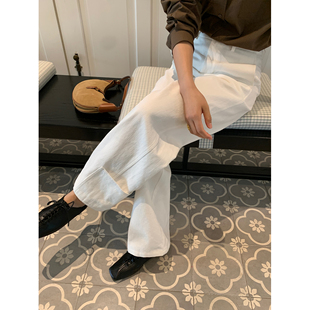 女宽松垂感休闲直筒裤 pusumede 高腰阔腿裤 慢调生活 现货7.5折