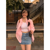 韩系基础款 pusumede 女春季 衬衫 纯棉衬衣百搭上衣 减龄粉色长袖