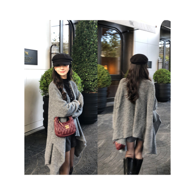 pusumede毛织开衫弹性针织外套