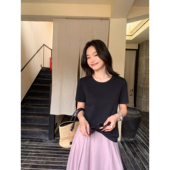 t恤女基础款 纯棉短袖 圆领正肩休闲上衣 现货6.5折 pusumede