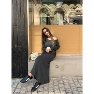 t恤女鱼尾半身裙套装 pusumede 一字肩长袖 浪漫公式 现货6.5折