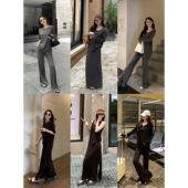 休闲裤 pusumede简约基础系列 背心 半身裙 宽松慵懒套装 女针织衫