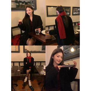 羊羔毛外套女保暖大衣 黑色仿皮草夹棉西装 pusumede 现货6.5折