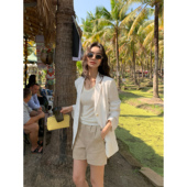 pusumede 外套女通勤休闲宽松轻薄小西服高级感上衣 1OO汉麻西装