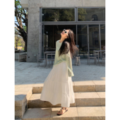 白色半身长裙女松紧腰气质蛋糕裙宽松a字伞裙 梦境 pusumede 法式