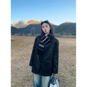 复古皮衣西装 pusumede 现货5.5折 外套女宽松休闲高级廓形上衣