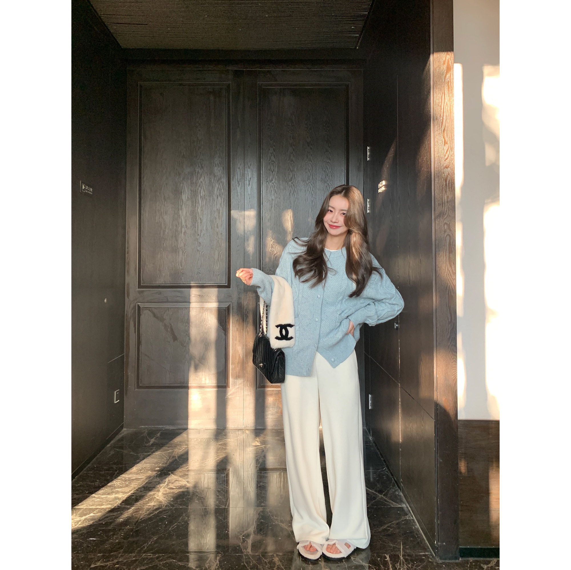 pusumede 北约冬季 复古扭花羊毛针织开衫女宽松休闲气质毛衣外套,女装/女士精品,毛针织衫,淘宝优惠券,粉丝福利购,淘宝优惠卷