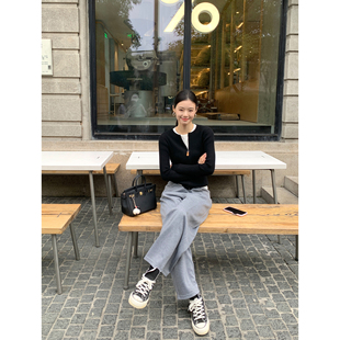 女设计感羊毛打底上衣 双拉链圆领针织开衫 pusumede 现货6.5折