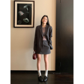 pusumede经典 外套女宽松上衣a字防走光短裤 颂歌 裙套装 高级感西装