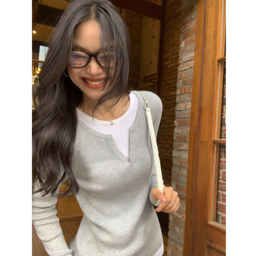 假两件针织毛衣女设计感