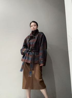 高级格子彩色长袖外套MC8970