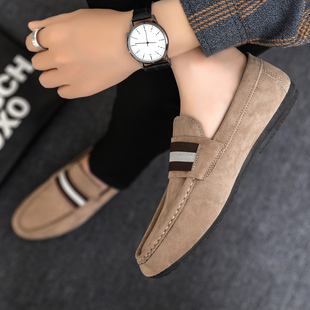 冬季百搭豆豆鞋男软底防滑休闲工作老北京布鞋男懒人一脚蹬帆布鞋