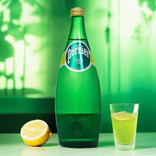 法国进口巴perrier巴黎水玻璃瓶