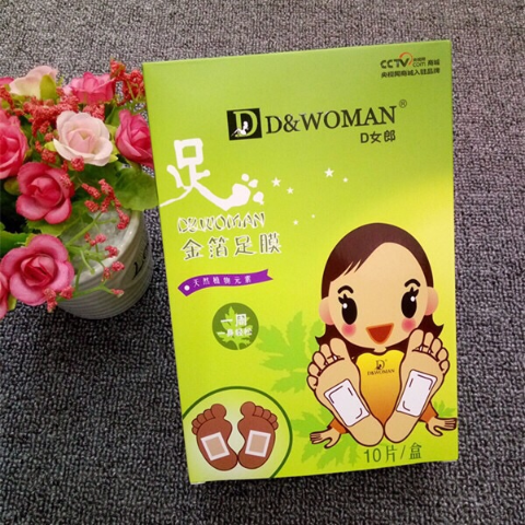 d女郎足贴金箔足膜艾草生姜人参睡眠足底脚底贴