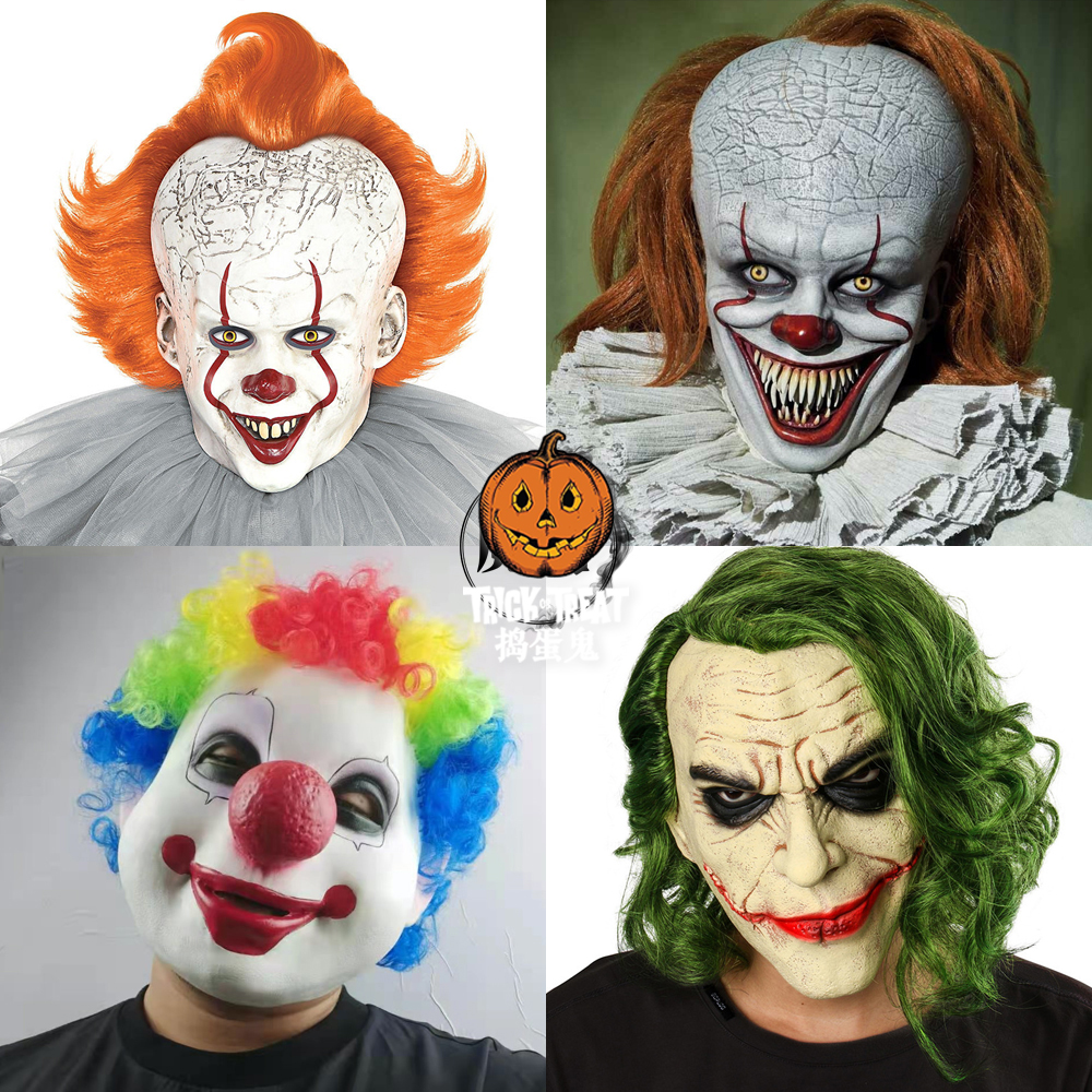 Pennywise Costume Halloween Mask Clown Joker小丑回魂衣服服装