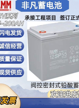 FIAMM非凡蓄电池12SP55免维护12V55AHUPSEPS通讯消防直流屏太阳能
