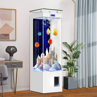 生态小型智能金鱼缸 带柜超白玻璃鱼缸客厅家用立式 2026新款 一体式